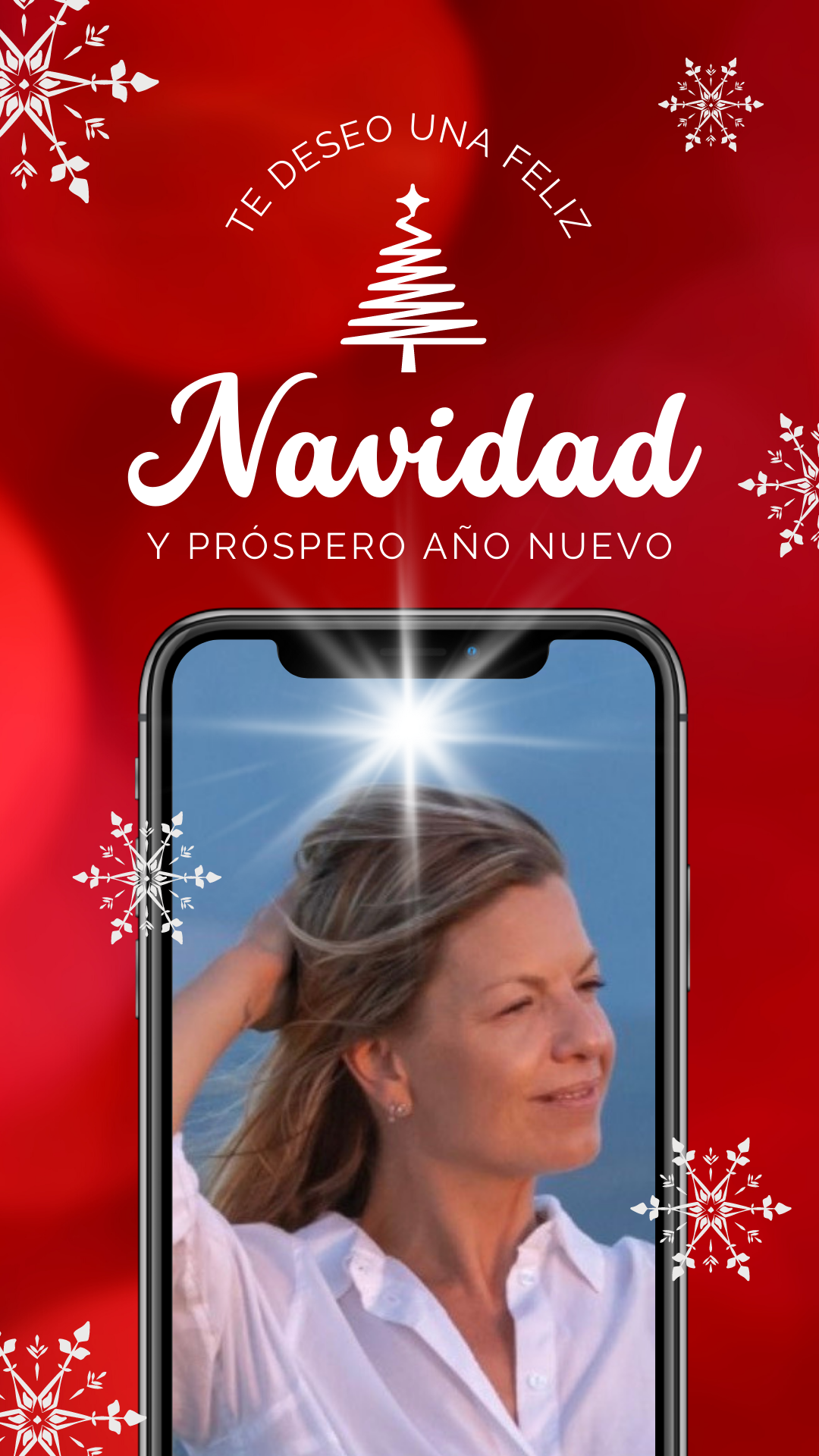 Historia de Instagram Feliz Navidad Foto Original Bonito Rojo-3